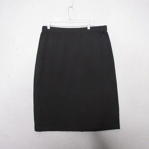Vintage Toula Knit Skirt Plus 18 Black Wool Pull On Knee‎ Length Timeless Style